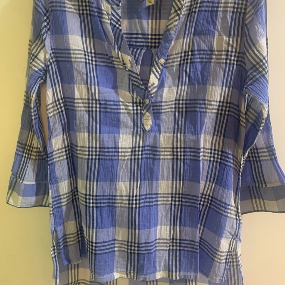Blue Plaid Women's Top